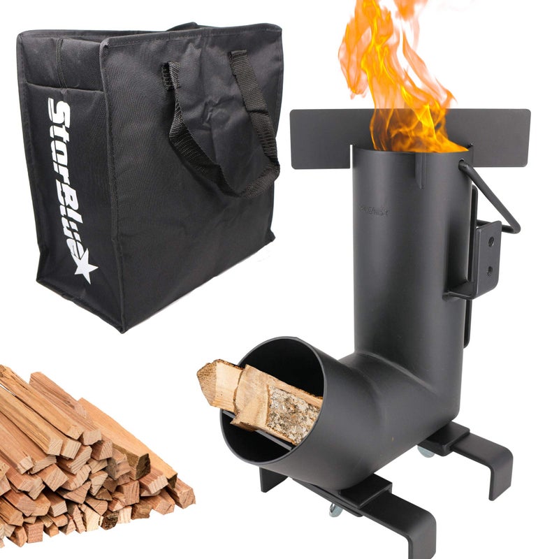 StarBlue Camping Rocket Stove by StarBlue with FREE Carrying Bag - A Portable Wood Burning Camping Stove with Large Chamber Best for Outdoor Cooking, Camping, Picnic, BBQ, Hunting, Fishing - Image 1